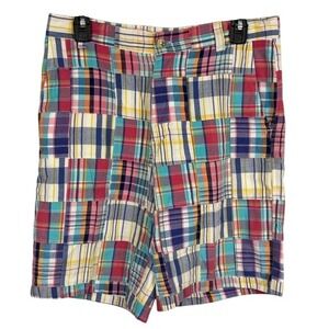 Cape Madras Women Cotton Patchwork Plaid Bermuda Shorts Sz 4 Preppy Lightweight